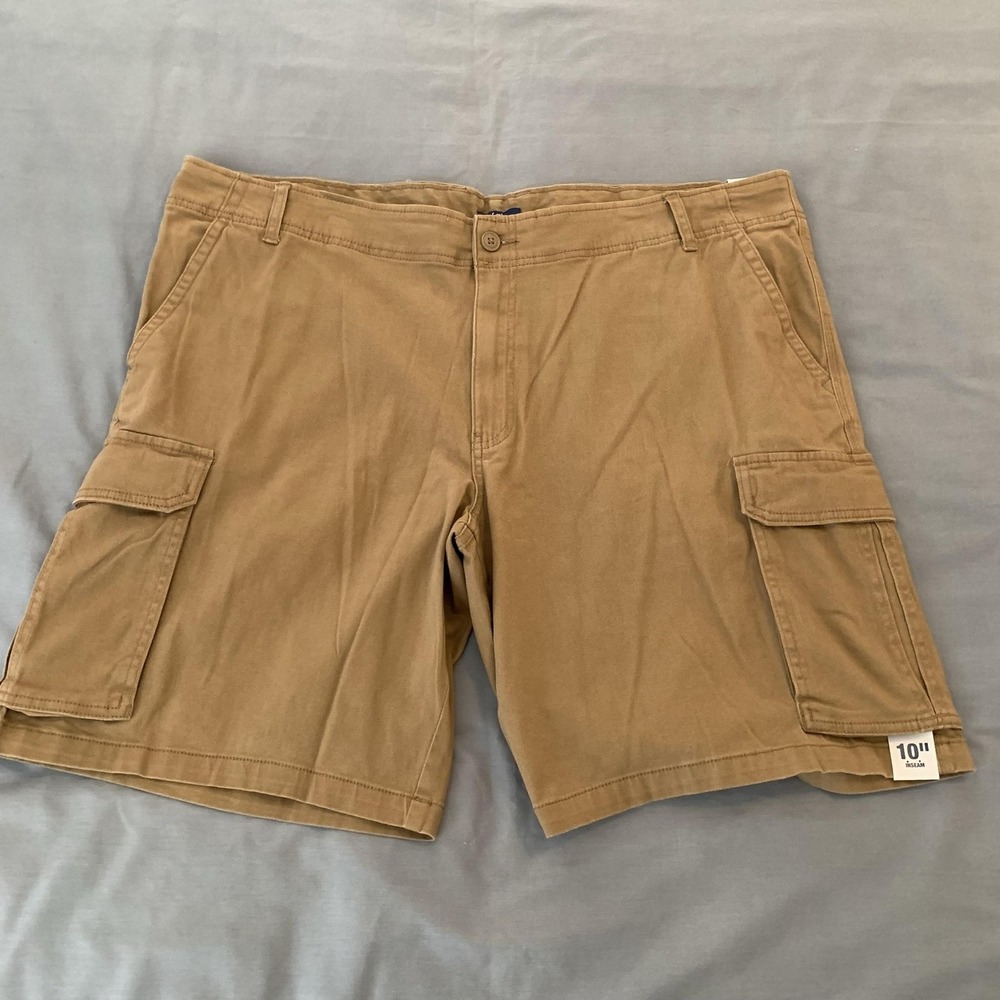 Cargo Shorts Mens 42 Brown Stretch 10 Inch Inseam Utility Pockets Outdoors NWT